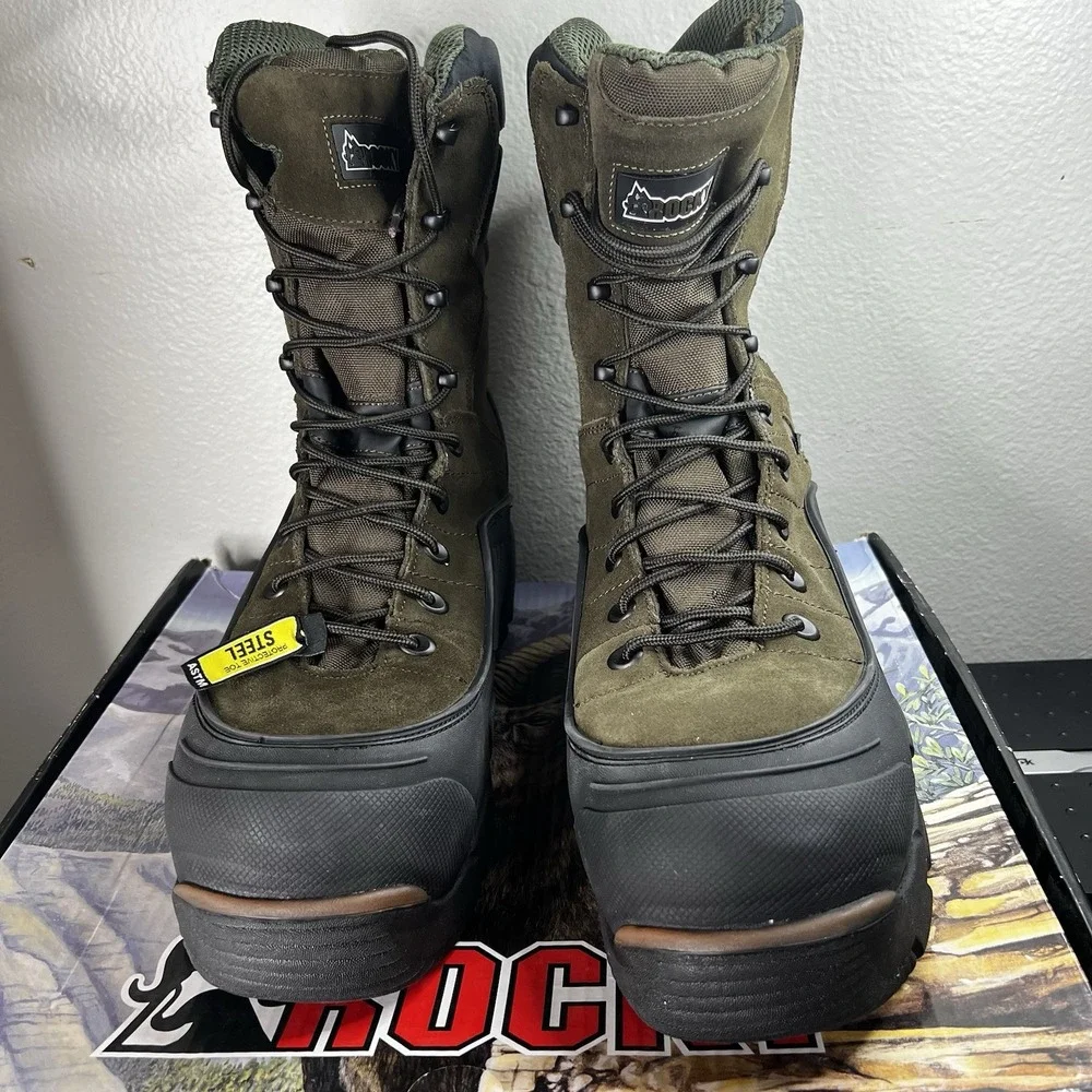 Rocky Men's 14M BlizzardStalker Steel Toe 1200g‎ Waterproof Work Boots NIB